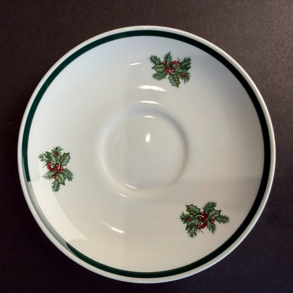Vintage Johnson Brothers Victorian Christmas 5 3/4 Inch Saucer, Made in England